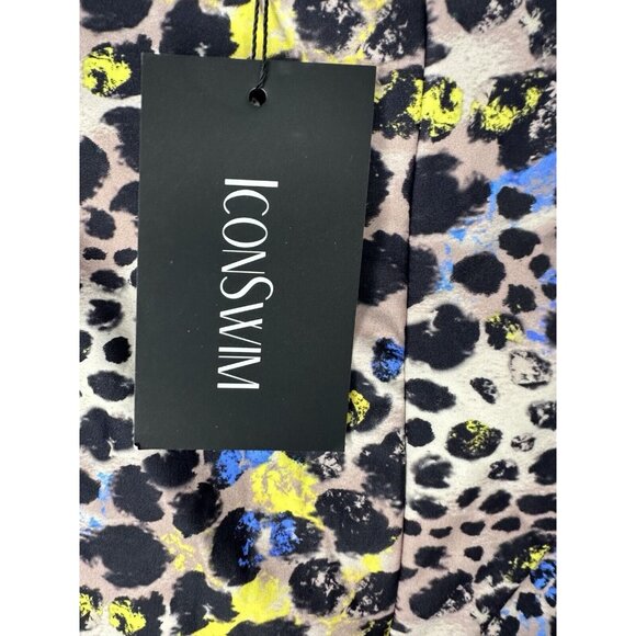 Icon Swim Animal Print One Piece Black Swim Suit Size Small - Picture 2 of 8